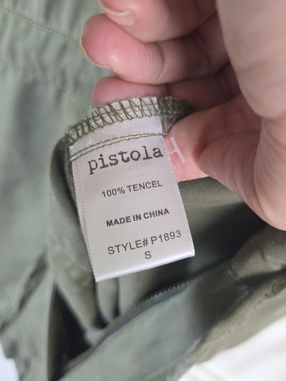 Pistola Olive Green Tencel Utility Romper Womens Small Button Front Drawstring - Picture 13 of 15